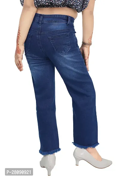 Classic Denim Solid Jeans For Girls-thumb3