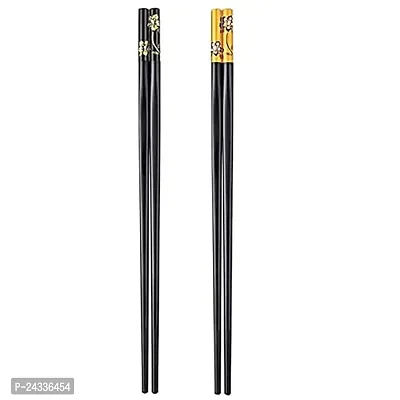 Sturdy 2 Pairs Flower Design Reusable Fiber Glass Chopsticks | Dishwasher Safe | Japanese Style | Lightweight | Non-Slip Chop Sticks