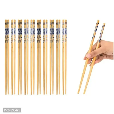 Sturdy Set of 10 Pairs Chopsticks Natural Bamboo | Lightweight | Reusable- Authentic Korean And Chinese Style | 23 CM Long