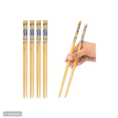 Sturdy Set of 4 Pairs Chopsticks Natural Bamboo | Lightweight | Reusable- Authentic Korean And Chinese Style | 23 CM Long