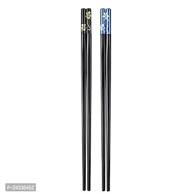 Sturdy 2 Pairs Flower Design Reusable Fiber Glass Chopsticks | Dishwasher Safe | Japanese Style | Lightweight | Non-Slip Chop Sticks