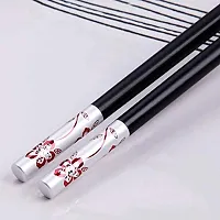 Sturdy 2 Pairs Flower Design Reusable Fiber Glass Chopsticks | Dishwasher Safe | Japanese Style | Lightweight | Non-Slip Chop Sticks-thumb2