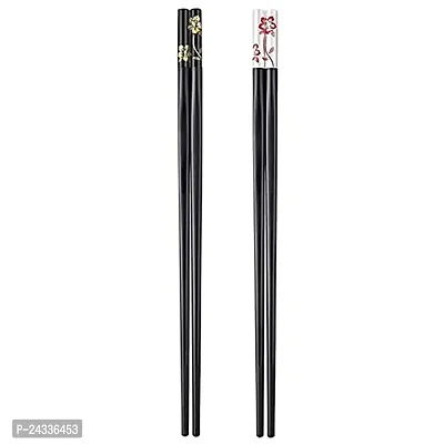 Sturdy 2 Pairs Flower Design Reusable Fiber Glass Chopsticks | Dishwasher Safe | Japanese Style | Lightweight | Non-Slip Chop Sticks