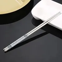 3 Pairs Wooden And Stainless Steel And Plastic Gold Black Chopsticks - Reusable Chop Sticks for Noodles Sushi Hotpot Square Grip to Hold Food Perfectly Lightweight Korean Chinese-thumb1