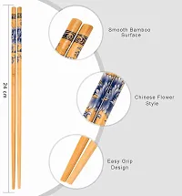 Sturdy Set of 4 Pairs Chopsticks Natural Bamboo | Lightweight | Reusable- Authentic Korean And Chinese Style | 23 CM Long-thumb2