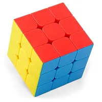 Rubik's Cube 3X3 Stickerless Block Supper Soft High Speed Smooth Rolling Blocks for Kids -Multicolor-thumb2