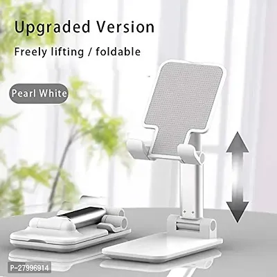 Cell Phone Stand, Foldable Portable Phone Stand Phone Holder for Desk, Desktop Tablet Stand Compatible with Mobile Phone/iPad/Tablet/Kindl (White)-thumb3