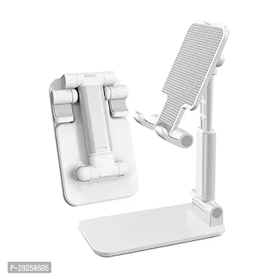 Stylish White Foldable Mobile Tabletop Stand Adjustable Phone Holder-thumb0