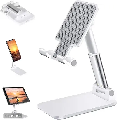 Stylish White Foldable Mobile Tabletop Stand Adjustable Phone Holder-thumb2
