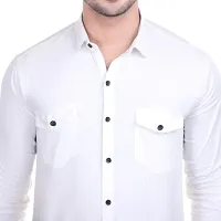 VESLOO WILLOW Men Solid Slim Fit Cotton Casual Shirt with Spread Collar  Full Sleeves-thumb2