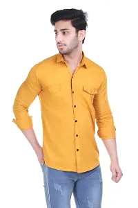 VESLOO WILLOW Men Solid Slim Fit Cotton Casual Shirt with Spread Collar  Full Sleeves-thumb3