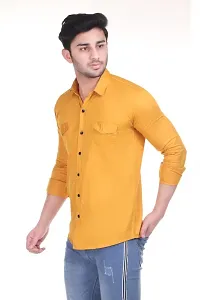 VESLOO WILLOW Men Solid Slim Fit Cotton Casual Shirt with Spread Collar  Full Sleeves-thumb4