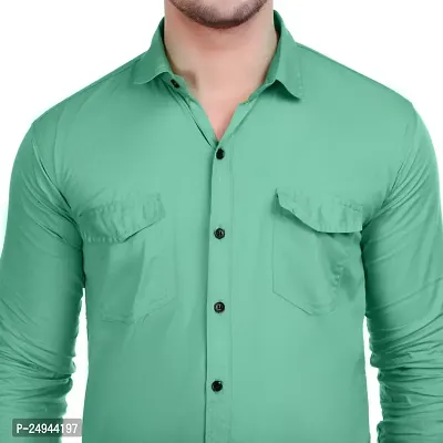 VESLOO WILLOW Men Solid Slim Fit Cotton Casual Shirt with Spread Collar  Full Sleeves-thumb5