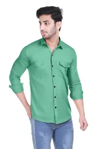 VESLOO WILLOW Men Solid Slim Fit Cotton Casual Shirt with Spread Collar  Full Sleeves-thumb1