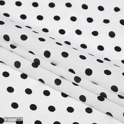 Trendy Polka Dots Printed Poly Crepe Fabric for Women (2.5 M)