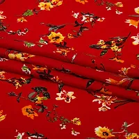 Women Ethnic Wear (2.5 Metres) Unstitched Poly Crepe Floral Printed Soft and Light Weight Fabric Material for Garments, Gowns, Night Suits and Dresses-thumb1