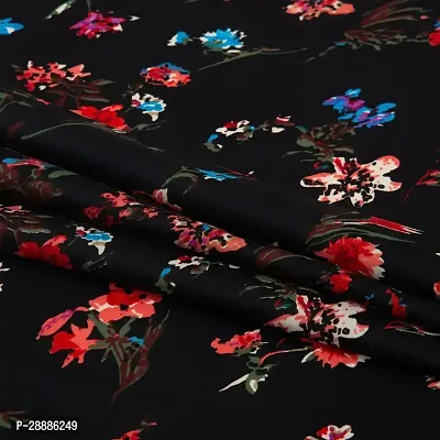 Combo for Women Ethnic Wear 1 Unit (2.5 M) Unstitched Poly Crepe Floral Printed Soft and Light Weight Fabric Material for Garments, Gowns, Night Suits and Dresses-thumb2