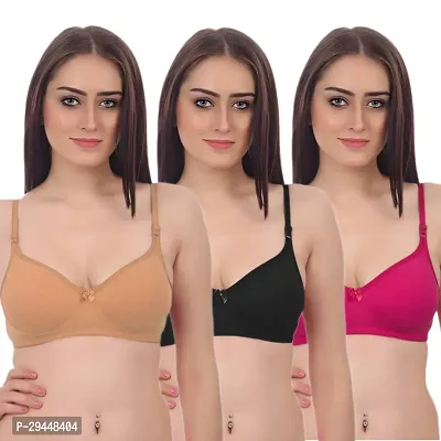 Stylish Cotton Blend Bra for Women Pack of 3