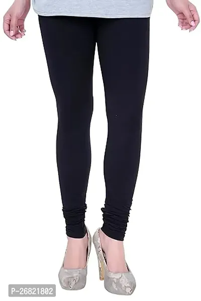 Elegant  Black Cotton Blend Leggings For Women-thumb0