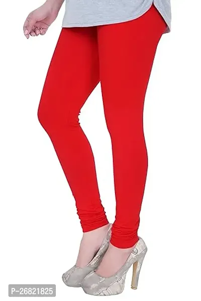 Elegant  Red Cotton Blend Leggings For Women-thumb0