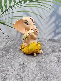 Expleasia Musical Ganesh Idols Decorative Showpiece - 14 cm (Polyresin, Multicolor) (Musical Ganesha showpiece Idol2)-thumb2