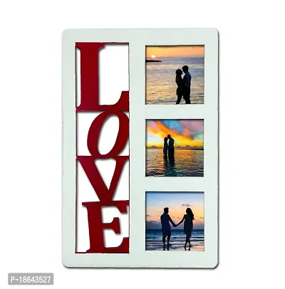 EXPLEASIA Valentine Special Wooden Photo frame| photo frame for wall decor| Valentine gifts | Birthday Gifts| Gifts Items (White)