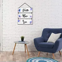 EXPLEASIA Wall Hanging Wooden Art Decoration Item for Home | Office | Living Room | Bedroom | Decoration Items | Motivational quotes decor| Gift Items(Faith Hope Love) (Multi)-thumb2