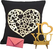 Expleasia Valentine Special Cushion Gift for Your Loved Ones| Valentine Gift Items| Birthday Gift 12x12 Cushion with Filler Valentine Day Best Couple Love You Surpirse Gifts (Cushion 6)-thumb1