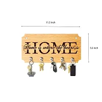 EXPLEASIA Wooden Key Holder for Wall Decor with 5 Hooks for Keys | Wall Decor | Gifts | Home Decor | Keyholder | Key Holder for Home | Wall Decor | Gift Items (Home is Where (M))-thumb3