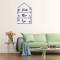 EXPLEASIA Wall Hanging Wooden Art Decoration Item for Home | Office | Living Room | Bedroom | Decoration Items | Motivational quotes decor| Gift Items(Faith Hope Love) (Multi)-thumb1