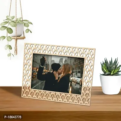 Expleasia Laser D16 Wooden Photo Frame |Wall  Table Top Wooden Photo Frame | Picture Photo Frame (Off White)-thumb0