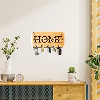 EXPLEASIA Wooden Key Holder for Wall Decor with 5 Hooks for Keys | Wall Decor | Gifts | Home Decor | Keyholder | Key Holder for Home | Wall Decor | Gift Items (Home is Where (M))-thumb1