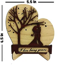 Expleasia Couple Under Heart Tree Wooden Engraved showpiece for Couple, Boyfriend, Girlfriend, Wife, Husband |Special Occasion, Anniversary, Valentine and Birthday (Heart Tree Couple Kiss)-thumb1