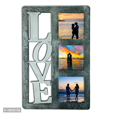 EXPLEASIA Valentine Special Wooden Photo frame| photo frame for wall decor| Valentine gifts | Birthday Gifts| Gifts Items (Silver)-thumb0