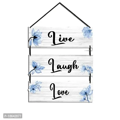 EXPLEASIA Wall Hanging Wooden Art Decoration Item for Home | Office | Living Room | Bedroom | Decoration Items | Motivational quotes decor| Gift Items (Blue)-thumb0