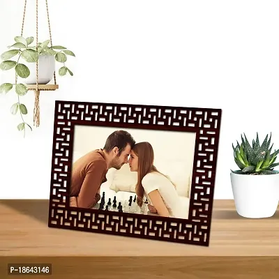Expleasia LaserD10 Wooden Photo Frame |Wall  Table Top Wooden Photo Frame | Picture Photo Frame - (Brown)-thumb0