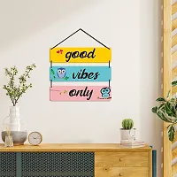 EXPLEASIA Decorative Wall Hanging Wooden Art Decoration Item for Home | Office | Living Room | Bedroom | Decoration Items | Motivational quotes decor| Home Decor| Gift Items (Good Vibes 01)-thumb1