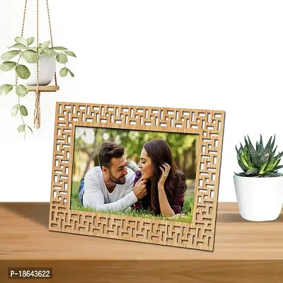 Expleasia LaserD10 Wooden Photo Frame |Wall  Table Top Wooden Photo Frame | Picture Photo Frame - (Off White)-thumb0