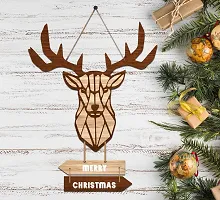 EXPLEASIA Decorative Wall Hanging Wooden Art Decoration Item for Home | Office | Living Room | Bedroom (reindeer)-thumb1