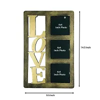 EXPLEASIA Valentine Special Wooden Photo frame| photo frame for wall decor| Valentine gifts | Birthday Gifts| Gifts Items (Golden)-thumb4