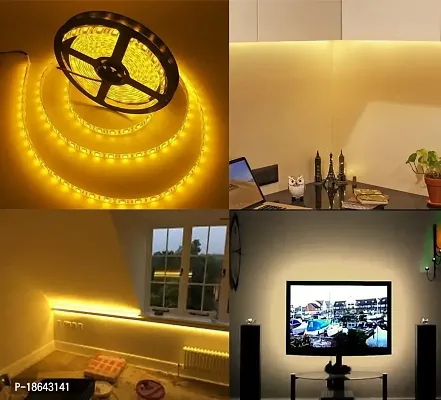 Expleasia LEDs 5 m Strip Lights (Pack of 1) | Indoor  Outdoor Decorative | 120 LED/Mtr with Adaptor (Yellow)-thumb2