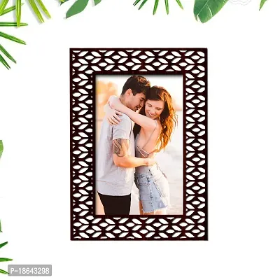 Expleasia Laser D16 Wooden Photo Frame |Wall  Table Top Wooden Photo Frame | Picture Photo Frame (Brown)-thumb3