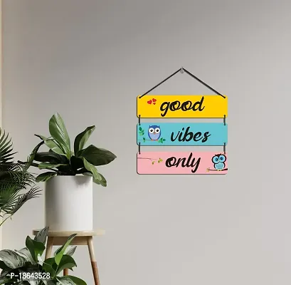 EXPLEASIA Decorative Wall Hanging Wooden Art Decoration Item for Home | Office | Living Room | Bedroom | Decoration Items | Motivational quotes decor| Home Decor| Gift Items (Good Vibes 01)-thumb3