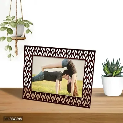 Expleasia Laser D16 Wooden Photo Frame |Wall  Table Top Wooden Photo Frame | Picture Photo Frame (Brown)