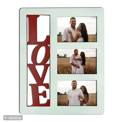 EXPLEASIA Valentine Special Wooden Photo frame| photo frame for wall decor| Valentine gifts | Birthday Gifts| Gifts Items (White(4x6))