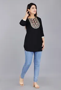 Women Viscose Rayon Straight Top Black-thumb1