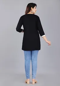 Women Viscose Rayon Straight Top Black-thumb3