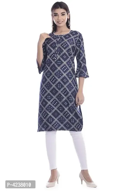 Women Printed Rayon Straight Kurta