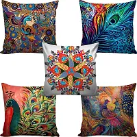 b7 CREATIONS Designer Cushion Cover (Jute Fabric) ,Size : 16 x 16 Inch - Set of 5 Pcs-thumb3