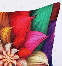 b7 CREATIONS Floral Digital Printed Poly Canvas Cushion Cover (Red) - Set of 5-thumb4